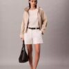Bermudas plisadas de Cotton Stretch de algodón Bermudas plisadas de Cotton Stretch de algodón