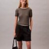 Bermudas plisadas de Cotton Stretch de algodón Bermudas plisadas de Cotton Stretch de algodón