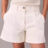 Bermudas plisadas de Cotton Stretch de algodón Bermudas plisadas de Cotton Stretch de algodón