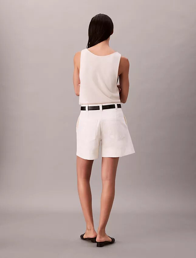 Bermudas plisadas de Cotton Stretch de algodón Bermudas plisadas de Cotton Stretch de algodón
