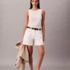 Bermudas plisadas de Cotton Stretch de algodón Bermudas plisadas de Cotton Stretch de algodón