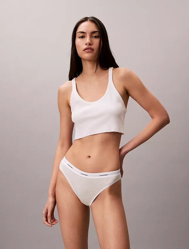 Bikini de algodón elástico acanalado Bikini de algodón elástico acanalado
