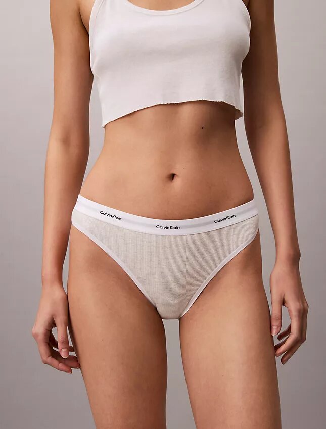 Bikini de algodón elástico acanalado Bikini de algodón elástico acanalado