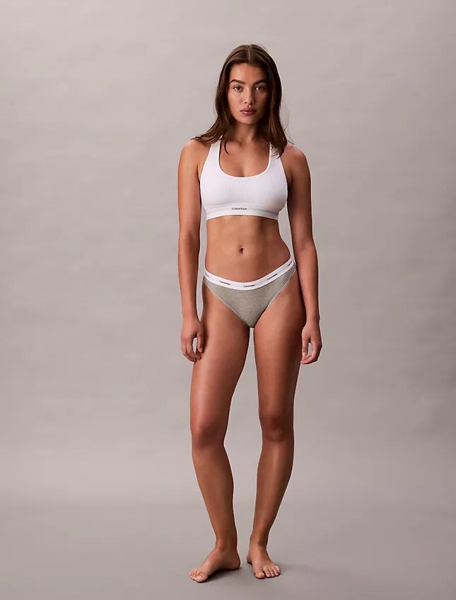 Bikini de algodón elástico acanalado Bikini de algodón elástico acanalado