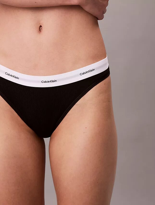 Bikini de algodón elástico acanalado Bikini de algodón elástico acanalado
