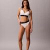 Bikini de cintura alta elástico de Microfiber con Monogram gráfico Bikini de cintura alta elástico de Microfiber con Monogram gráfico