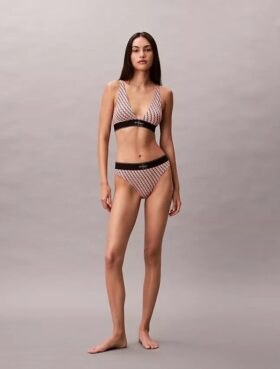 Bikini de cintura alta elástico de Microfiber con Monogram gráfico