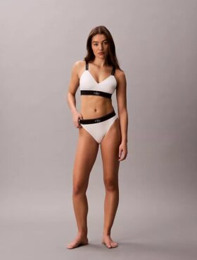 Bikini de cintura alta elástico de Microfiber con Monogram gráfico