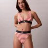 Bikini de cintura alta elástico de Microfiber con Monogram gráfico Bikini de cintura alta elástico de Microfiber con Monogram gráfico