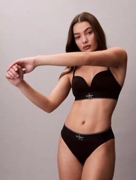 Bikini de cintura alta elástico de Microfiber con Monogram gráfico