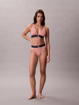 Bikini de cintura alta elástico de Microfiber con Monogram gráfico