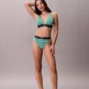 Bikini de cintura alta elástico de Microfiber con Monogram gráfico Bikini de cintura alta elástico de Microfiber con Monogram gráfico