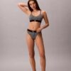 Bikini de cintura alta elástico de Microfiber con Monogram gráfico Bikini de cintura alta elástico de Microfiber con Monogram gráfico