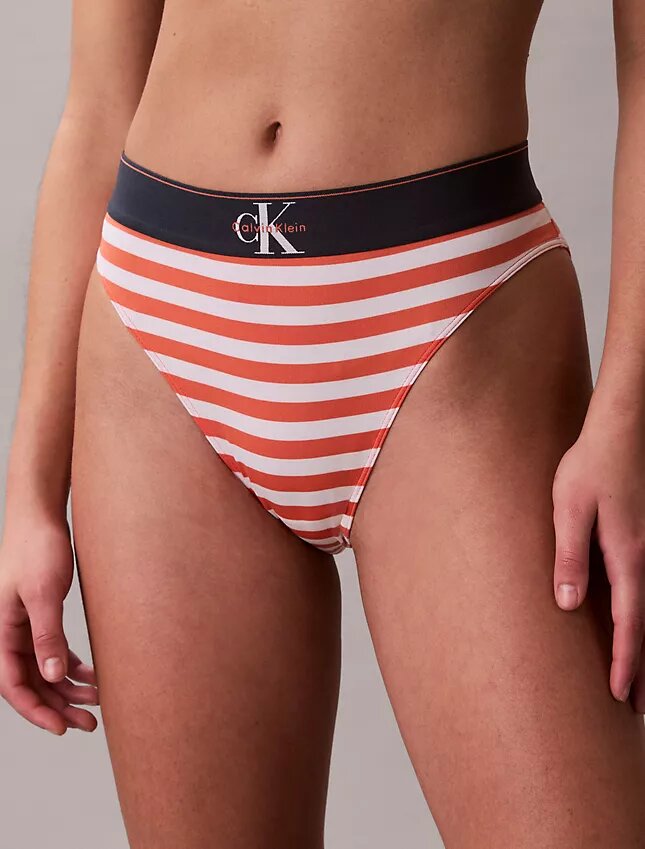 Bikini de cintura alta elástico de Microfiber con Monogram gráfico Bikini de cintura alta elástico de Microfiber con Monogram gráfico