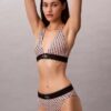 Bikini de cintura alta elástico de Microfiber con Monogram gráfico