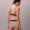 Bikini de cintura alta elástico de Microfiber con Monogram gráfico