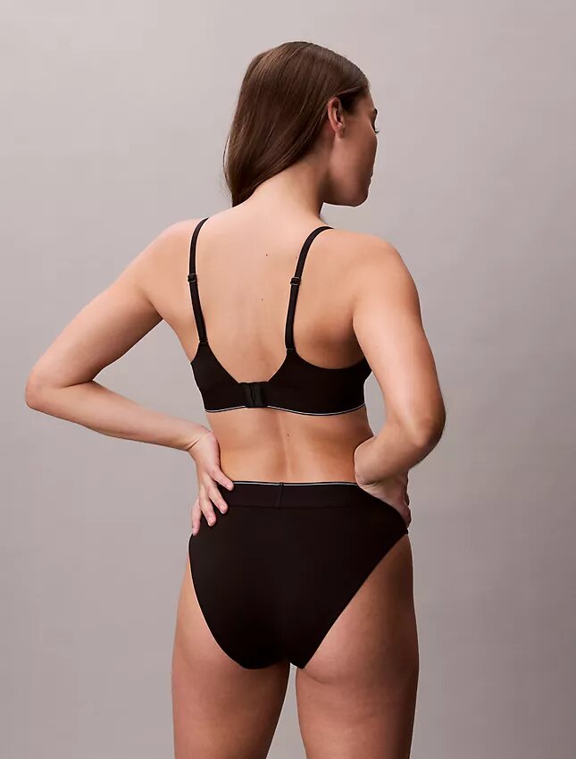 Bikini de cintura alta elástico de Microfiber con Monogram gráfico Bikini de cintura alta elástico de Microfiber con Monogram gráfico