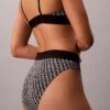 Bikini de cintura alta elástico de Microfiber con Monogram gráfico Bikini de cintura alta elástico de Microfiber con Monogram gráfico