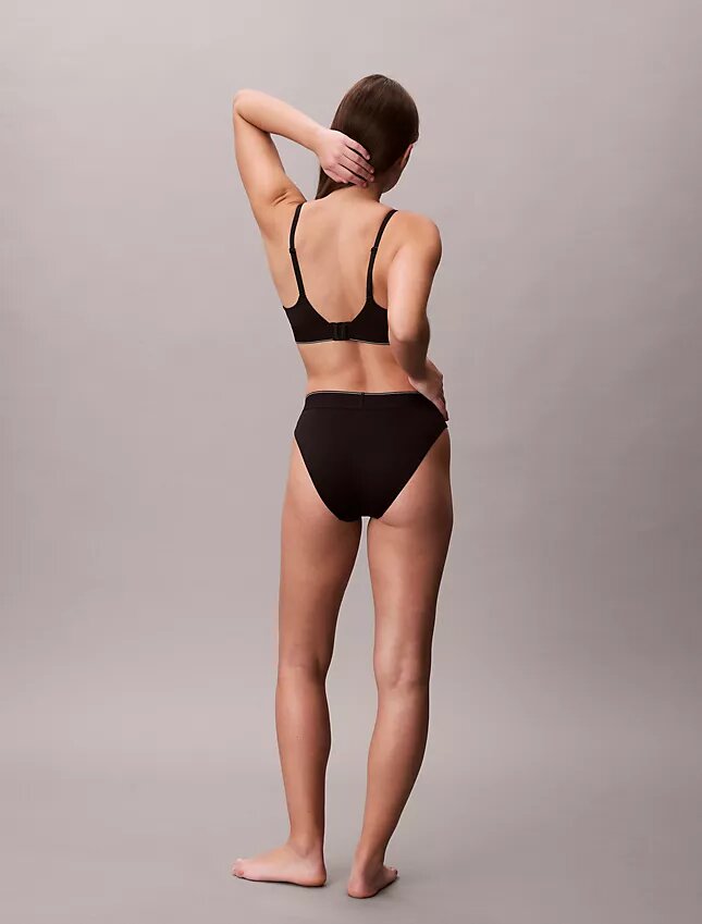 Bikini de cintura alta elástico de Microfiber con Monogram gráfico Bikini de cintura alta elástico de Microfiber con Monogram gráfico