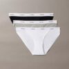 Bikini de tiras de algodón elástico acanalado, paquete de 3 Bikini de tiras de algodón elástico acanalado, paquete de 3