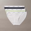 Bikini de tiras de algodón elástico acanalado, paquete de 3 Bikini de tiras de algodón elástico acanalado, paquete de 3