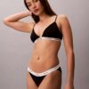 Bikini de tiras de algodón elástico acanalado, paquete de 3 Bikini de tiras de algodón elástico acanalado, paquete de 3