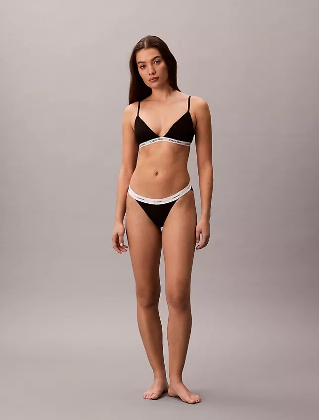 Bikini de tiras de algodón elástico acanalado, paquete de 3 Bikini de tiras de algodón elástico acanalado, paquete de 3
