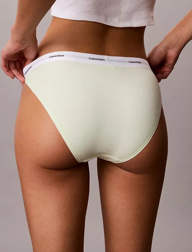 Bikini de tiras de algodón elástico acanalado, paquete de 3 Bikini de tiras de algodón elástico acanalado, paquete de 3