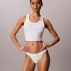 Bikini de tiras de algodón elástico acanalado, paquete de 3 Bikini de tiras de algodón elástico acanalado, paquete de 3