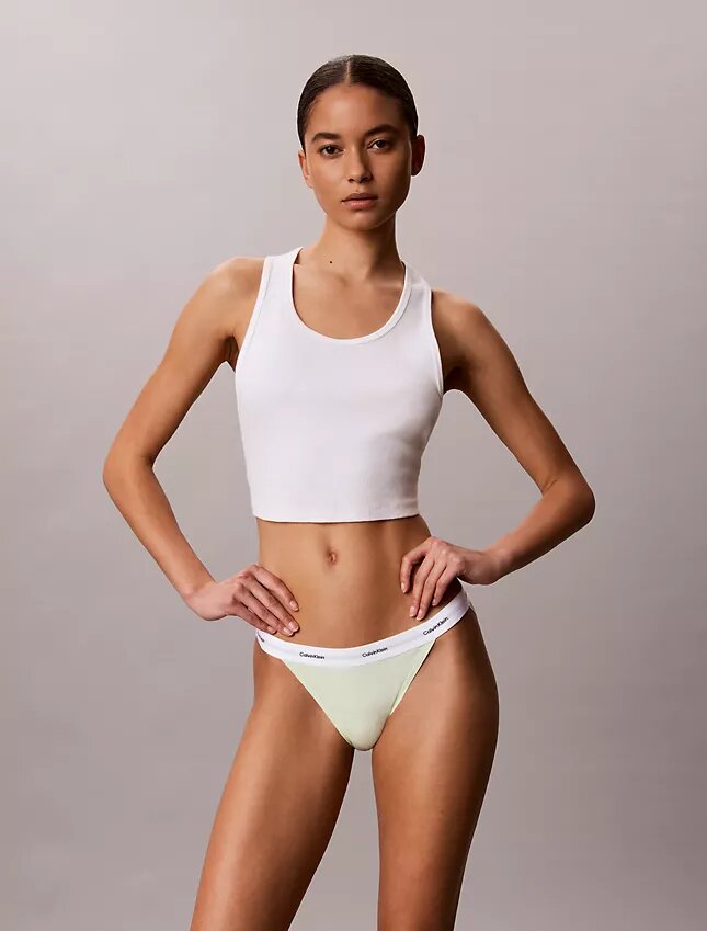 Bikini de tiras de algodón elástico acanalado, paquete de 3 Bikini de tiras de algodón elástico acanalado, paquete de 3