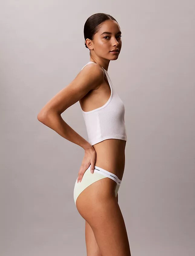 Bikini de tiras de algodón elástico acanalado, paquete de 3 Bikini de tiras de algodón elástico acanalado, paquete de 3