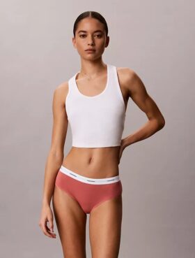 Bikini Hipster de cintura baja con ribete elástico de Cotton Stretch