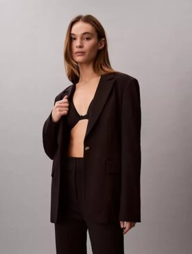 Blazer ajustado de punto ponte