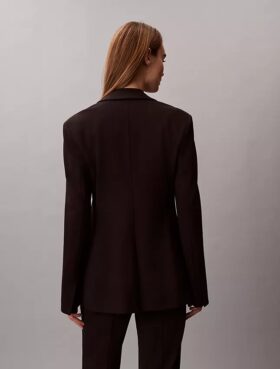 Blazer ajustado de punto ponte