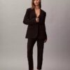Blazer ajustado de punto ponte