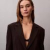 Blazer ajustado de punto ponte