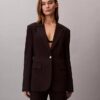 Blazer ajustado de punto ponte