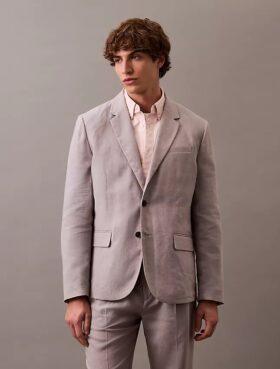 Blazer clásico de mezcla de lino