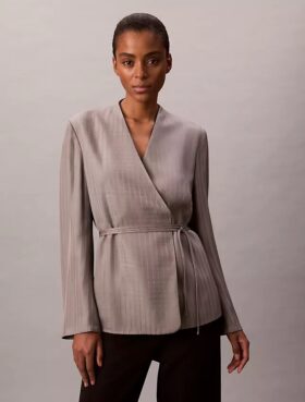 Blazer cruzado de jacquard de viscosa