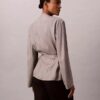 Blazer cruzado de jacquard de viscosa Blazer cruzado de jacquard de viscosa
