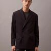 Blazer de doble botonadura en mezcla de gabardina de lana