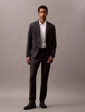 Blazer de mezcla de lana con botonadura sencilla