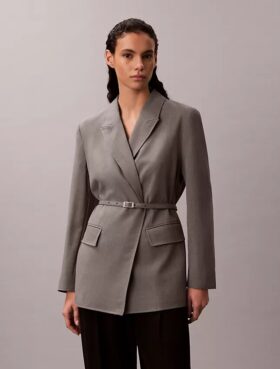Blazer elástico con cinturón