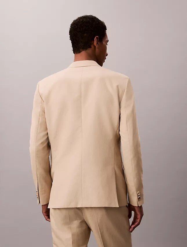 Blazer entallado de mezcla de lino Blazer entallado de mezcla de lino