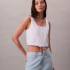 Blusa de popelín con botones