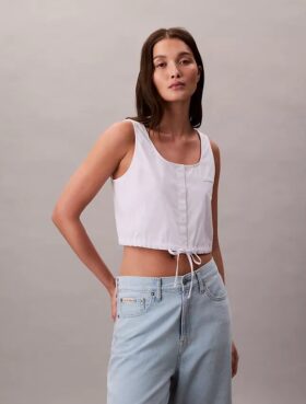 Blusa de popelín con botones