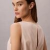 Blusa sin mangas de popelín de algodón