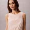 Blusa sin mangas de popelín de algodón