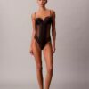 Body de encaje floral negro de CK Black Body de encaje floral negro de CK Black