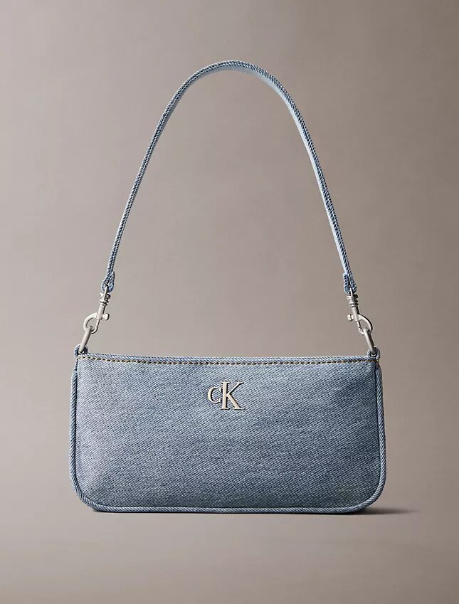 Bolso bandolera convertible de Denim con logotipo Bolso bandolera convertible de Denim con logotipo